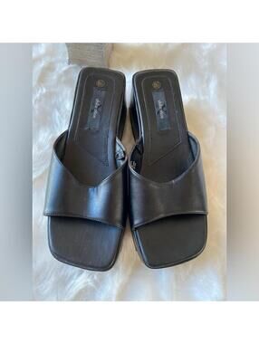 Xhilatation Black Platform Slide Sandals Size 8
